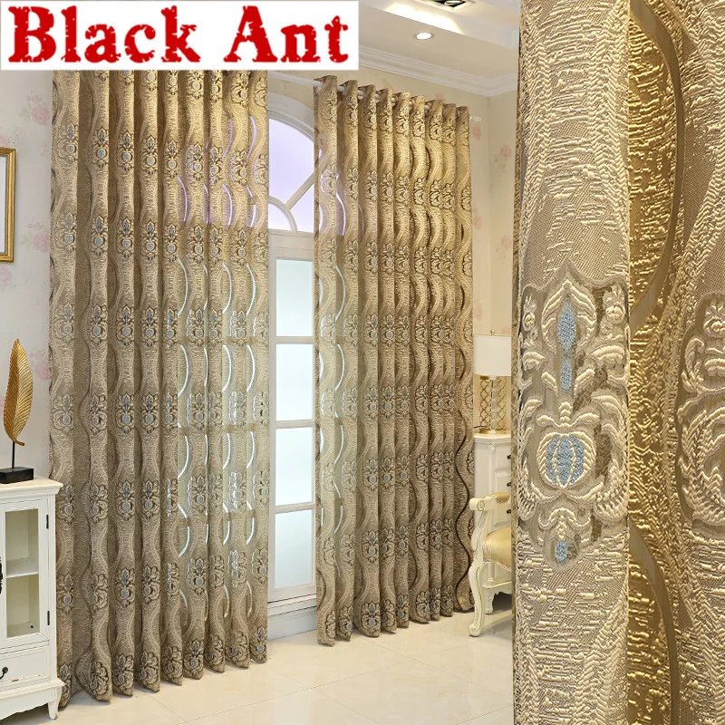 High-end вилла жаккардовая ткань тюль Шторы для Гостиная окна Экран выдолбленные