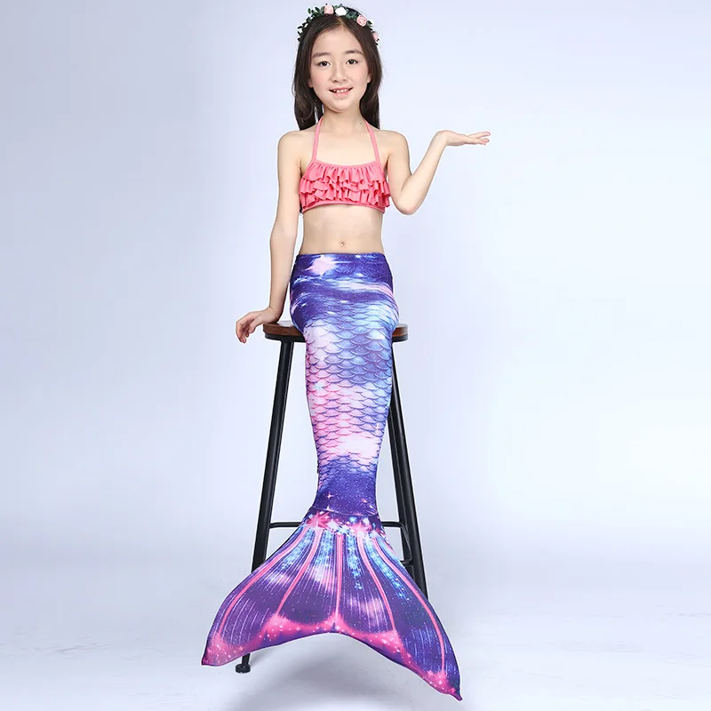 Хвосты русалки для плавания взрослых детей маскарадный костюм купальник с