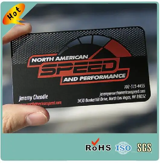 Custom Printing Shape Cut Out Color Filling Electroplated  Black Business Metal Card