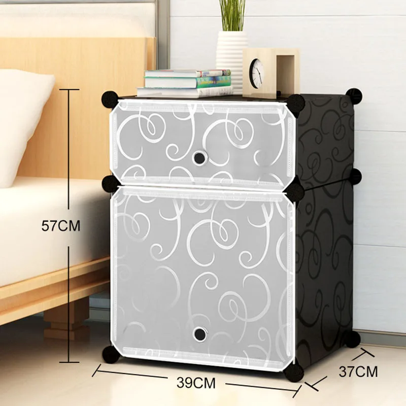 Домашний прикроватный столик Простой ящик для хранения современный пластиковый