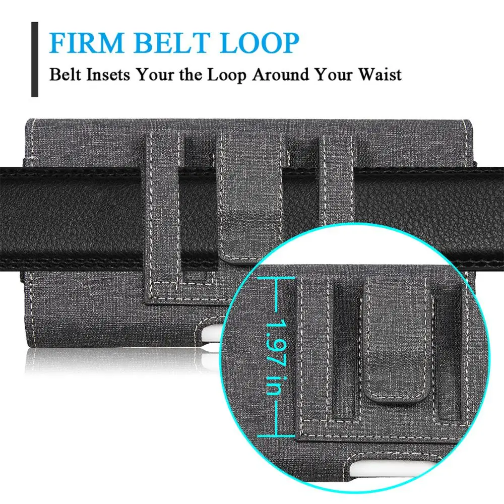 Классический чехол из мешковины с зажимом для ремня Универсальный 5 дюймов