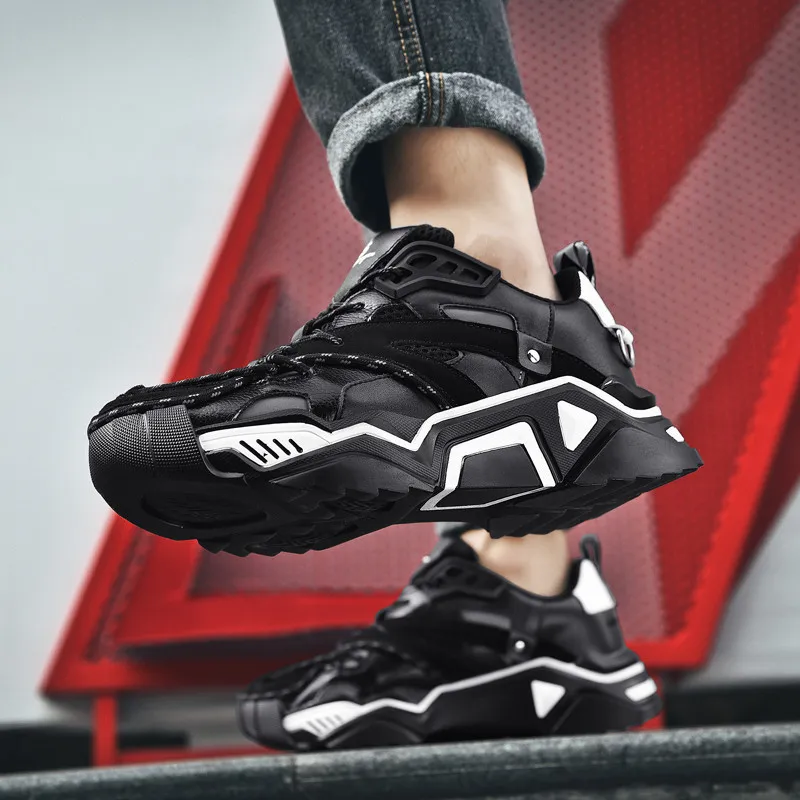 

2019 Summer and autumn New Luminous Microfiber Thick-soled Men Running Shoes Outdoor Breathable Casual Sports Couple Shoes