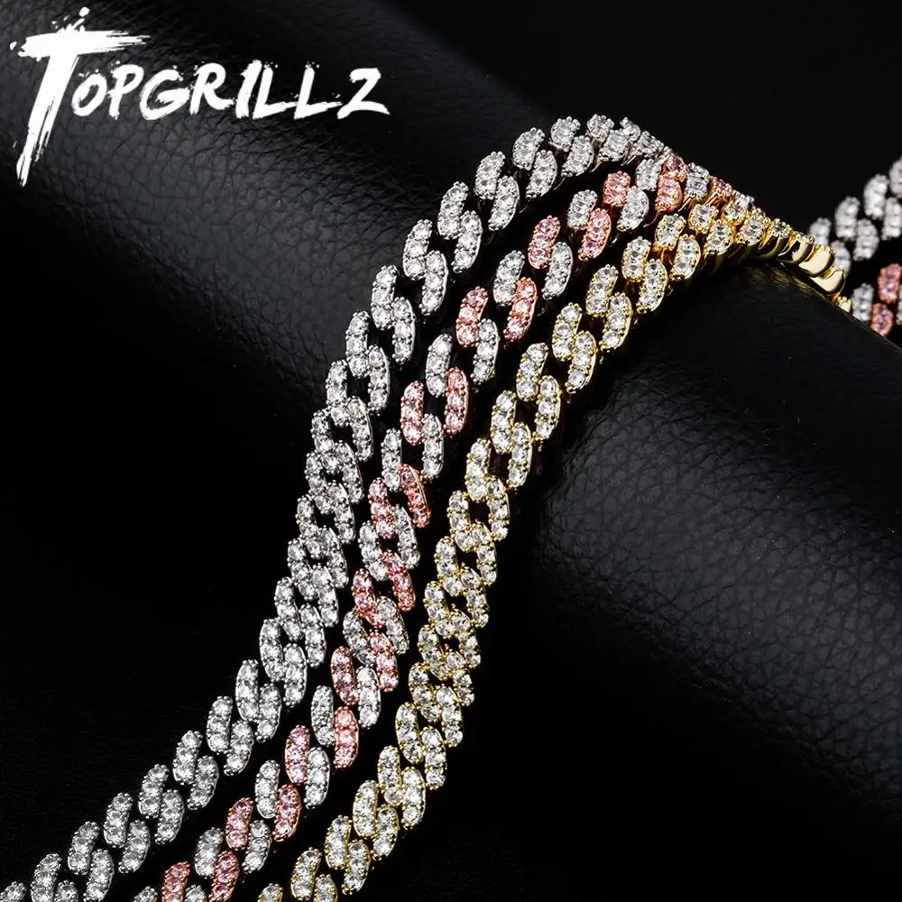 Новинка от TOPGRILLZ модное кубинское ожерелье 8 мм из фианита в стиле хип хоп рэпер