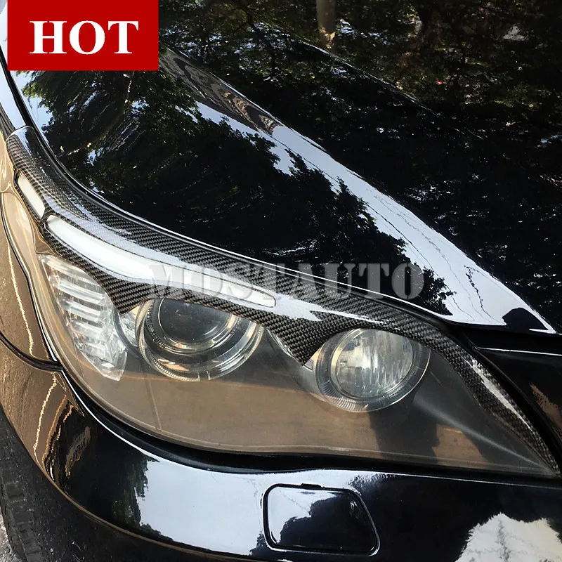 2 шт. накладки на передние фары из углеродного волокна для BMW 5 серии E60 2004