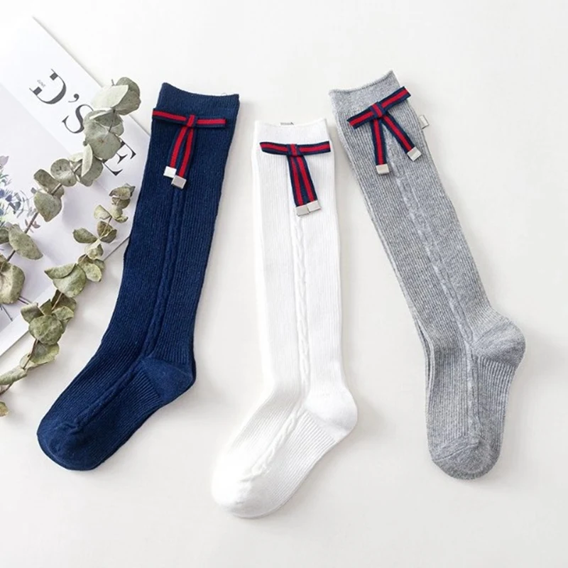 Футболки для маленьких девочек детские высокие носки Хлопковые кружевные Гольфы