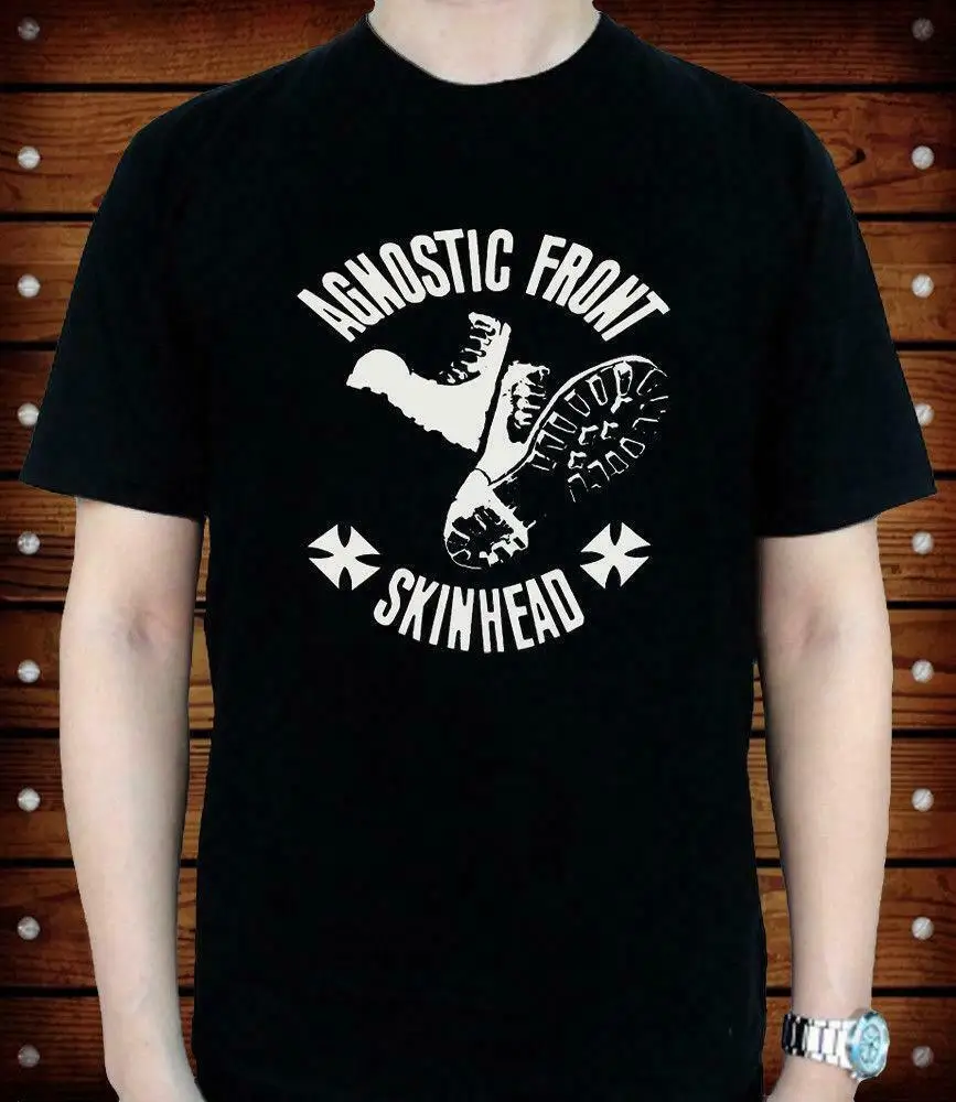 Новинка футболка с логотипом Agnostic Front Skinhead|Мужские футболки| |