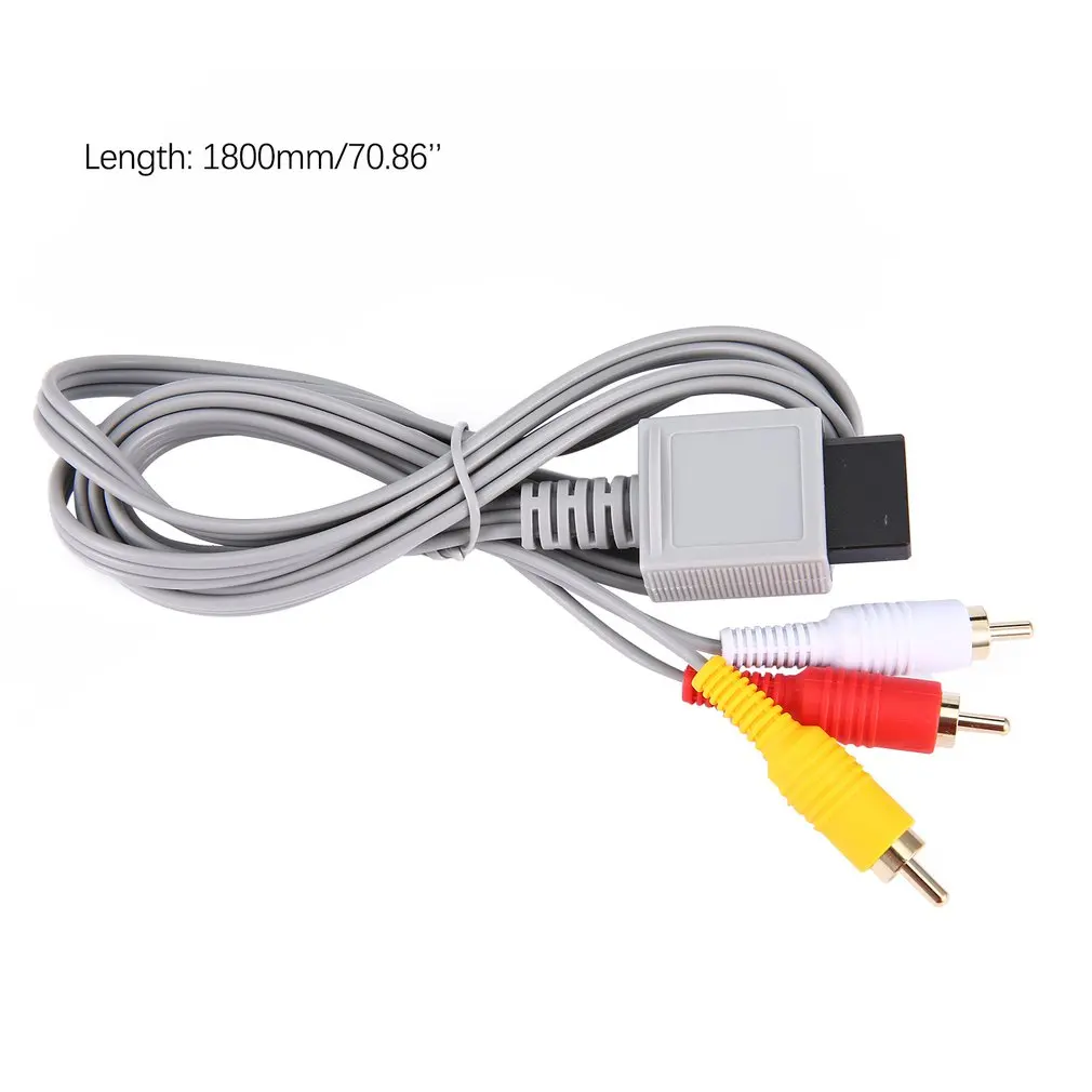 

1.8 meters Gold Plated Audio Video AV Composite 3 RCA Cable for Nintend for Wii