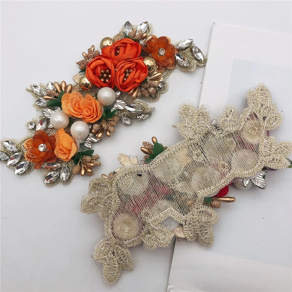 5 шт. аппликация для вечернего платья с цветочной вышивкой