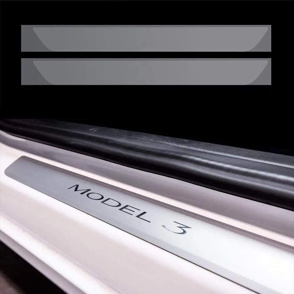 Защитная пленка на пороги двери прозрачная для протектора порога Tesla Model