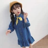 girl dress kids baby clothes 2021 jean spring summer outdoor formal outfits teenagers uniform dresses cotton children clothing