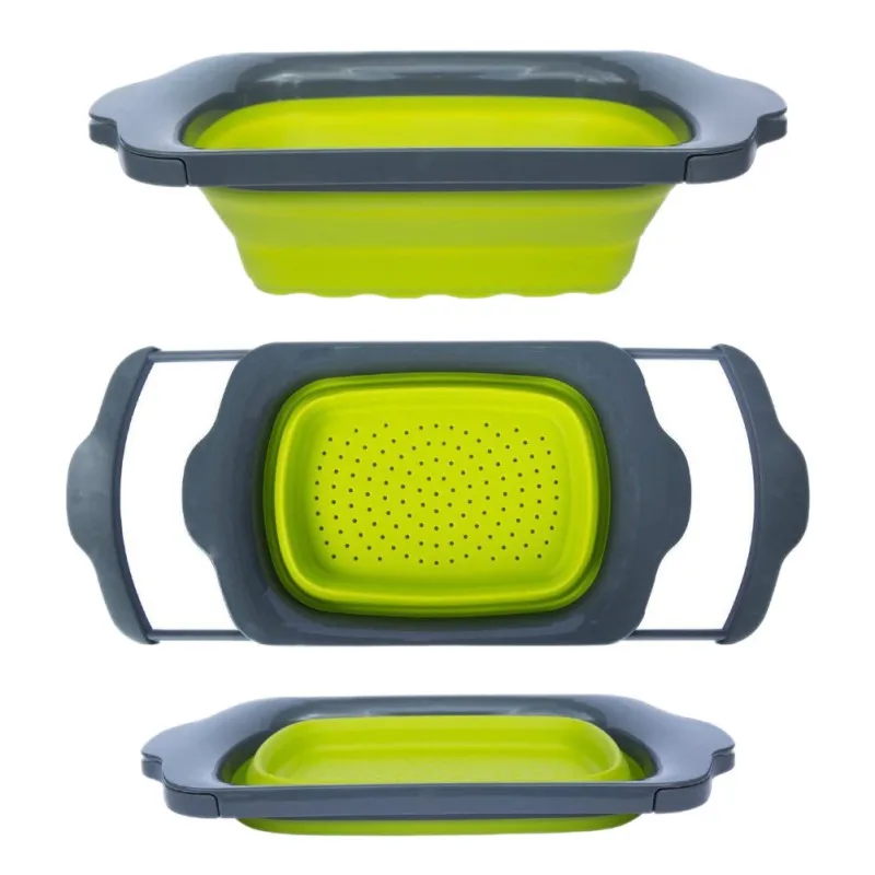LDurable квадратная корзина фильтра складной кухонный силиконовый пластиковый
