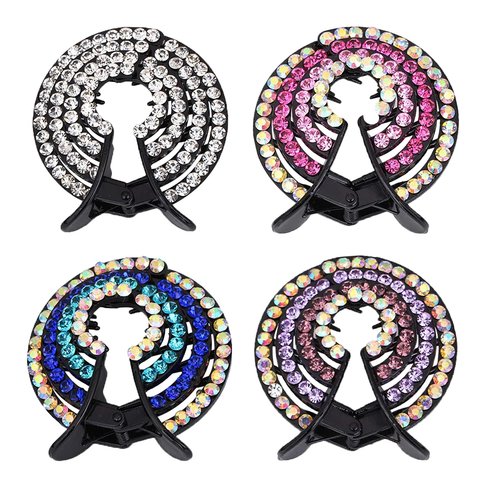 

Hair Accessories Women Crystal Hair Claws Headwear Solid Rhinestone Flower Hairpin Bird Nest Floral Twist Clip Headwear