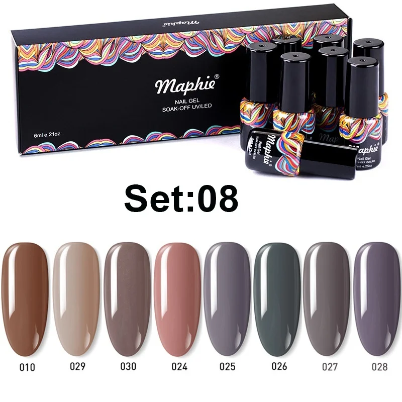 Maphie 8 шт./лот набор гель-лаков для ногтей долговечный цветной гель впитывающий