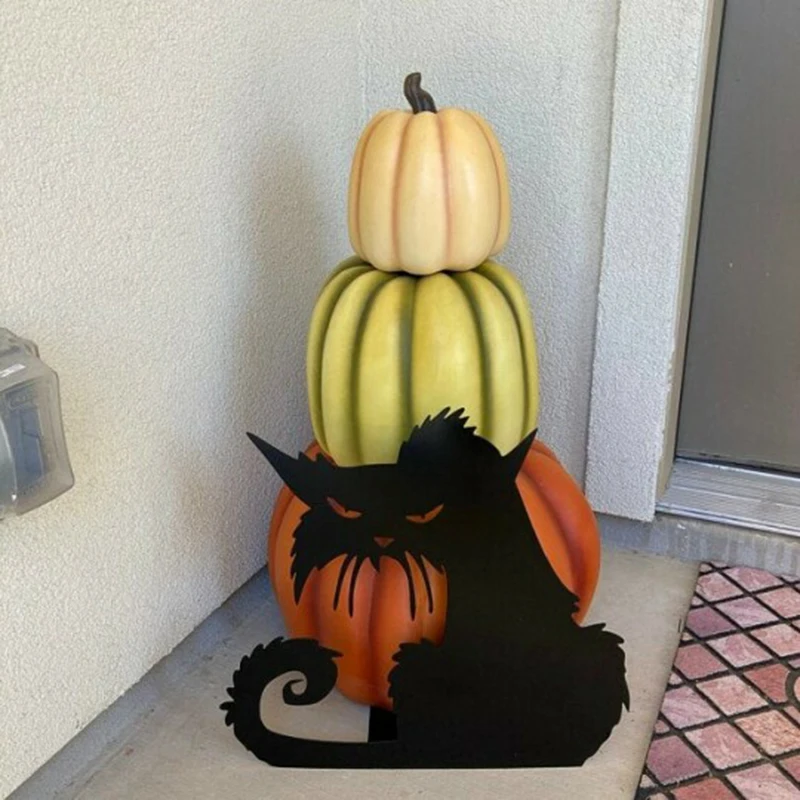 

Black Angry Cat Decoration Iron Silhouettes Garden Ornament Indoor Outdoor Decoration for garden Decor