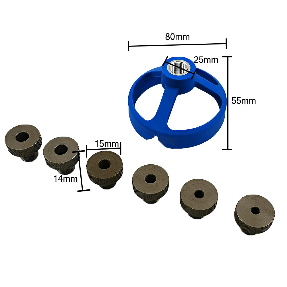 

New 5-10mm Woodworking Tool Drill Guide Straight Angle Hole Drill Guide Bit Doweling Jig Locator Blue