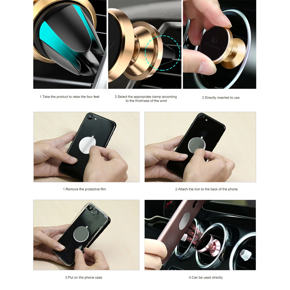 Универсальный автомобильный держатель для телефона с поворотом на 360