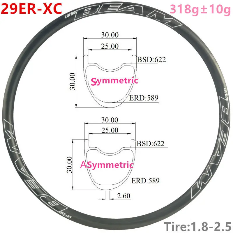 Карбоновый обод CBGA29XC30SL 320 г 30 мм Ширина глубина 29er колесо горного велосипеда