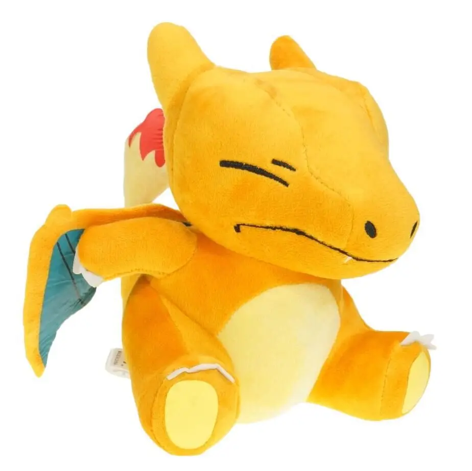 

18cm plush yellow Charizard open and close eyes stuffed soft lifelike doll good quality positive energy Christmas gift for kid