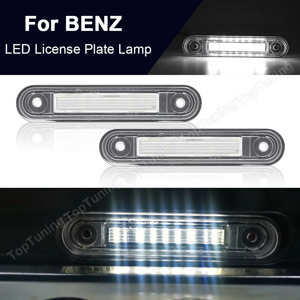 

2PCS Car Rear White LED Number License Plate Light Lamp For Benz E Class W124 1984-1987 W201 1992-1997 C Class W202 1993-1997