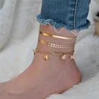Modyle 3 шт.компл. бабочка подвеска ножные браслеты для женщин модные золотые Цвет простая цепь подарки ювелирные изделия