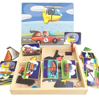 new baby wooden toys magnetic puzzles boxbabyprincessvehiclebaby dress changing jigsaw drawing board educational gift