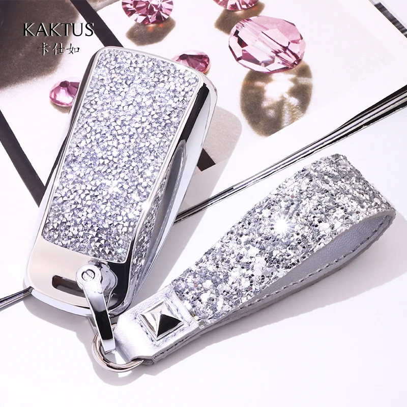 

Car Key Pack Fit for Audi Car Key Case with Drill and Inlay for Women