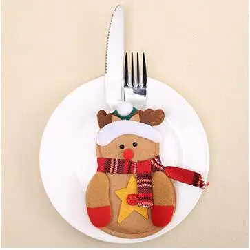 2020 новогодний Рождественский набор ножей вилка Столовые приборы юбка брюки Navidad