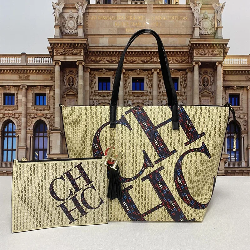 

2022 New Style 100% First Layer Cowhide Large Capacity Bucket Bag Luxury Brand Ladies Retro Foldable Tote Bag with Clutch Bag Gg