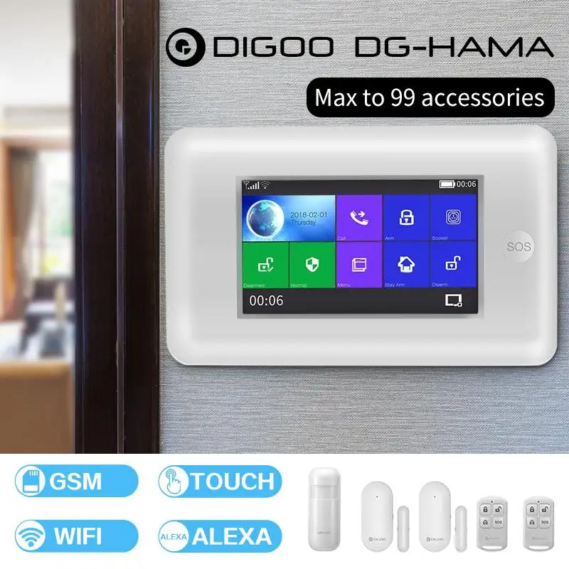 DIGOO умный сенсорный экран Alexa версия 433 МГц 2G/GSM/WIFI | Дом и сад