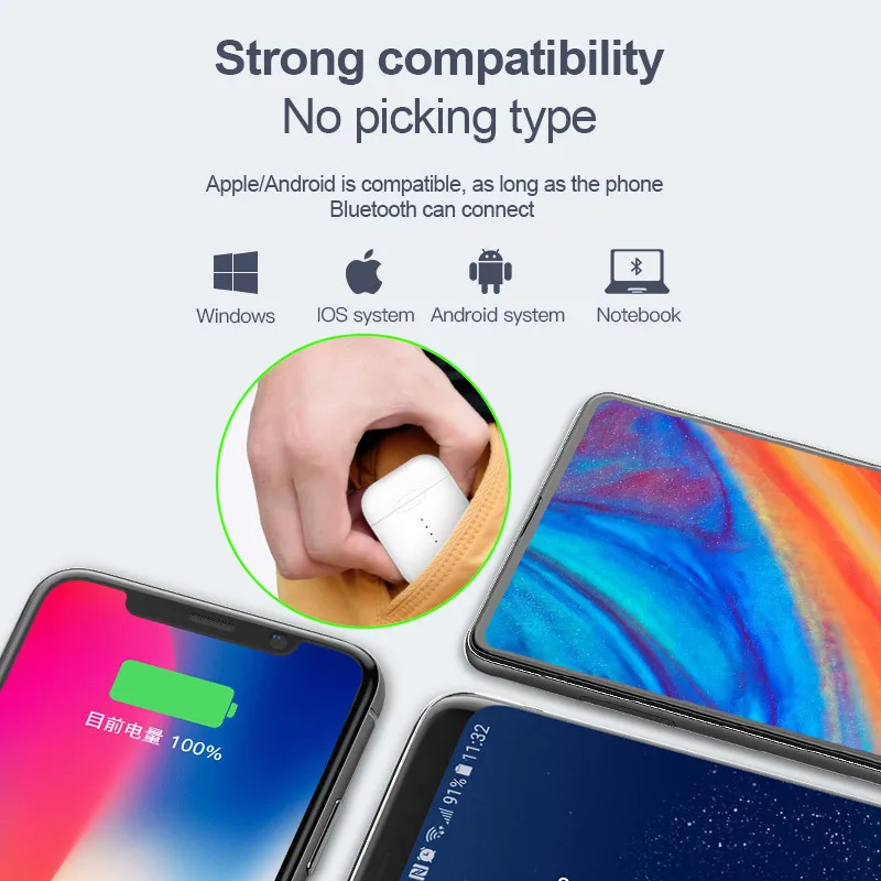Беспроводные Bluetooth наушники i666 TWS tws с шумоподавлением для Android Xiaomi PK i12 i10 i30 i20 i200