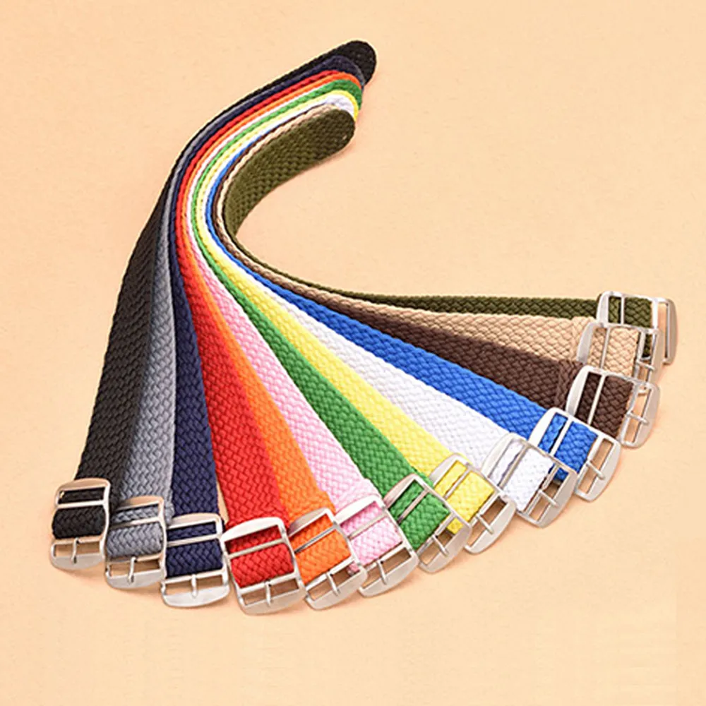 

Нейлоновый холщовый ремешок для мужских и женских часов, аксессуары для плетеных браслетов Perlon, 14 мм 16 мм 18 мм 20 мм 22 мм