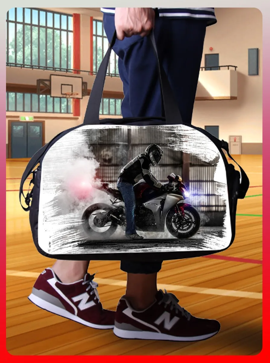 Спортивная сумка для спорта фитнеса похода с принтом Спорт мотоциклы - 359 | и