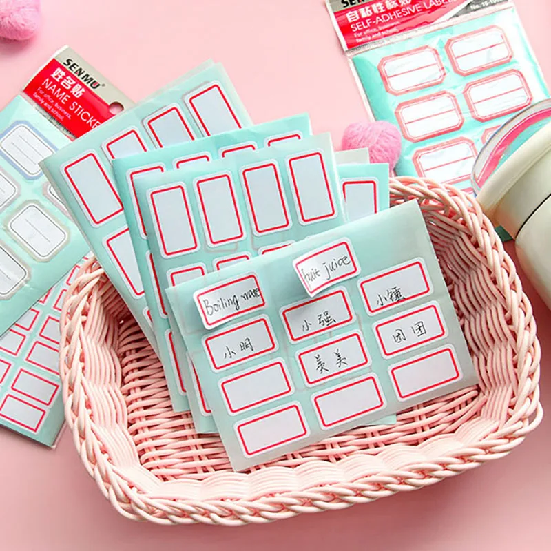 Самоклеящиеся этикетки наклейки 6 шт./12 шт. бумажные товары/цена/Имя наклейка для