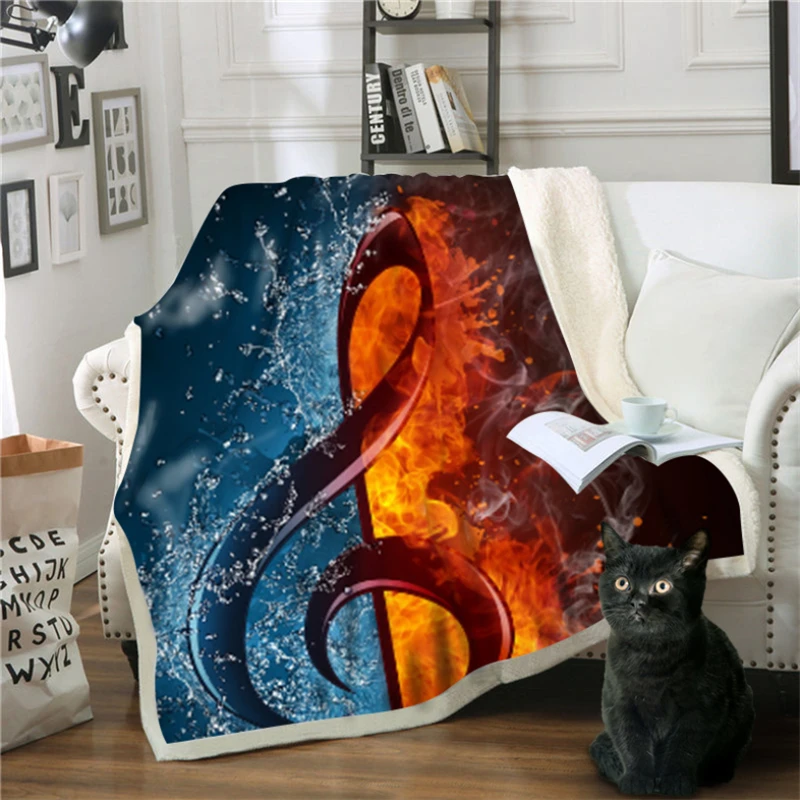 Рождественские украшения для дома одеяло s кровати музыкальный символ узор