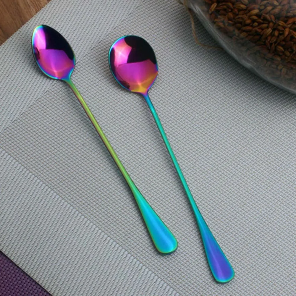 Новинка 2019 красочная ложка с длинной ручкой столовые приборы инструменты для