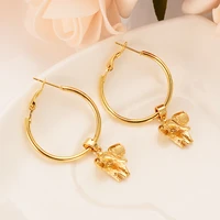 2021 new fashion gold color elephant head drop earrings for women cute charm earring minimalist arab african jewelry