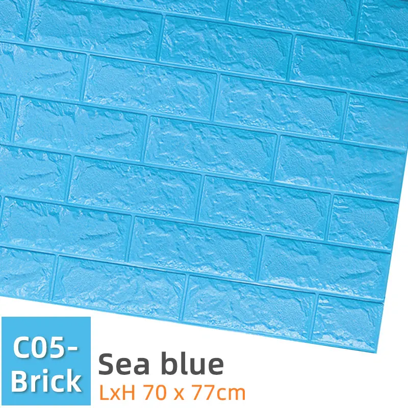 C05-Brick-Sea blue Kaguyahime Самоклеящиеся 3D наклейки на стену водонепроницаемые DIY Пена кирпичная настенная бумага ТВ фон Декор мраморная настенная бумага красочный кирпич - Цвет: C05-Brick-Sea blue