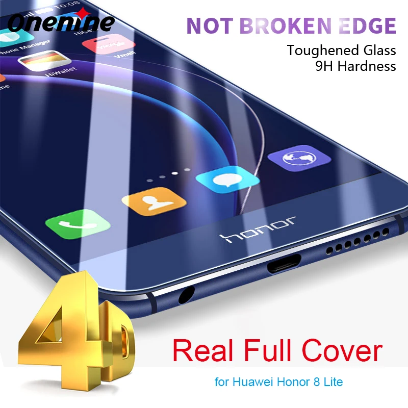 Onenine 4D пленка из закаленного стекла для Huawei P8 Lite 2017 Защитная экрана полное