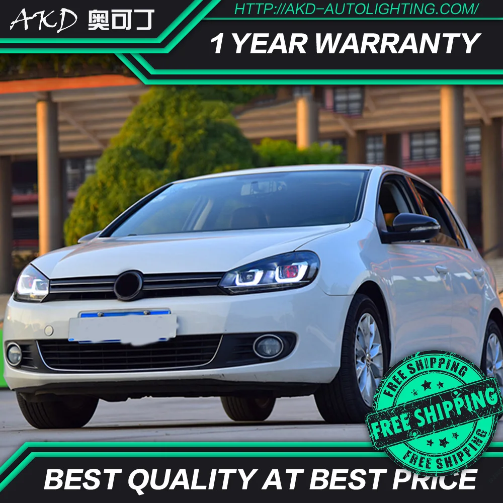 AKD тюнинг автомобильных фар для VW Golf 6 MK6 светодиодные фары DRL ходовые огни Bi Xenon Beam