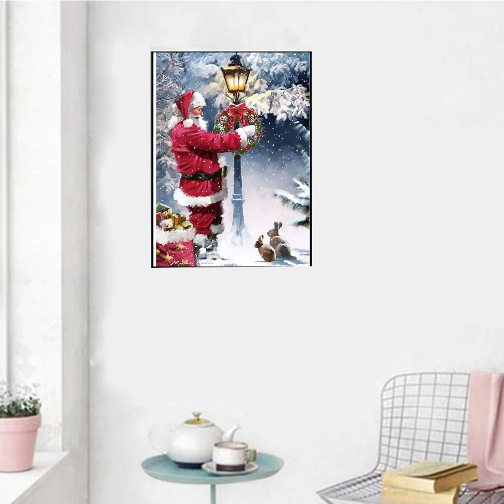 

Diamond Painting 5d Merry Christmas Full Drill Round Diamond Embroidery Cross Stitch Craft Kits Home Decor