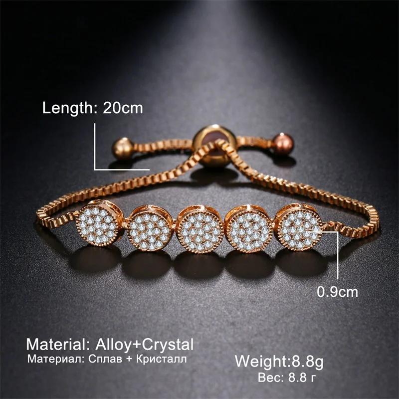 Женские регулируемые браслеты FAMSHIN свадебные с кристаллами вечерние ювелирные