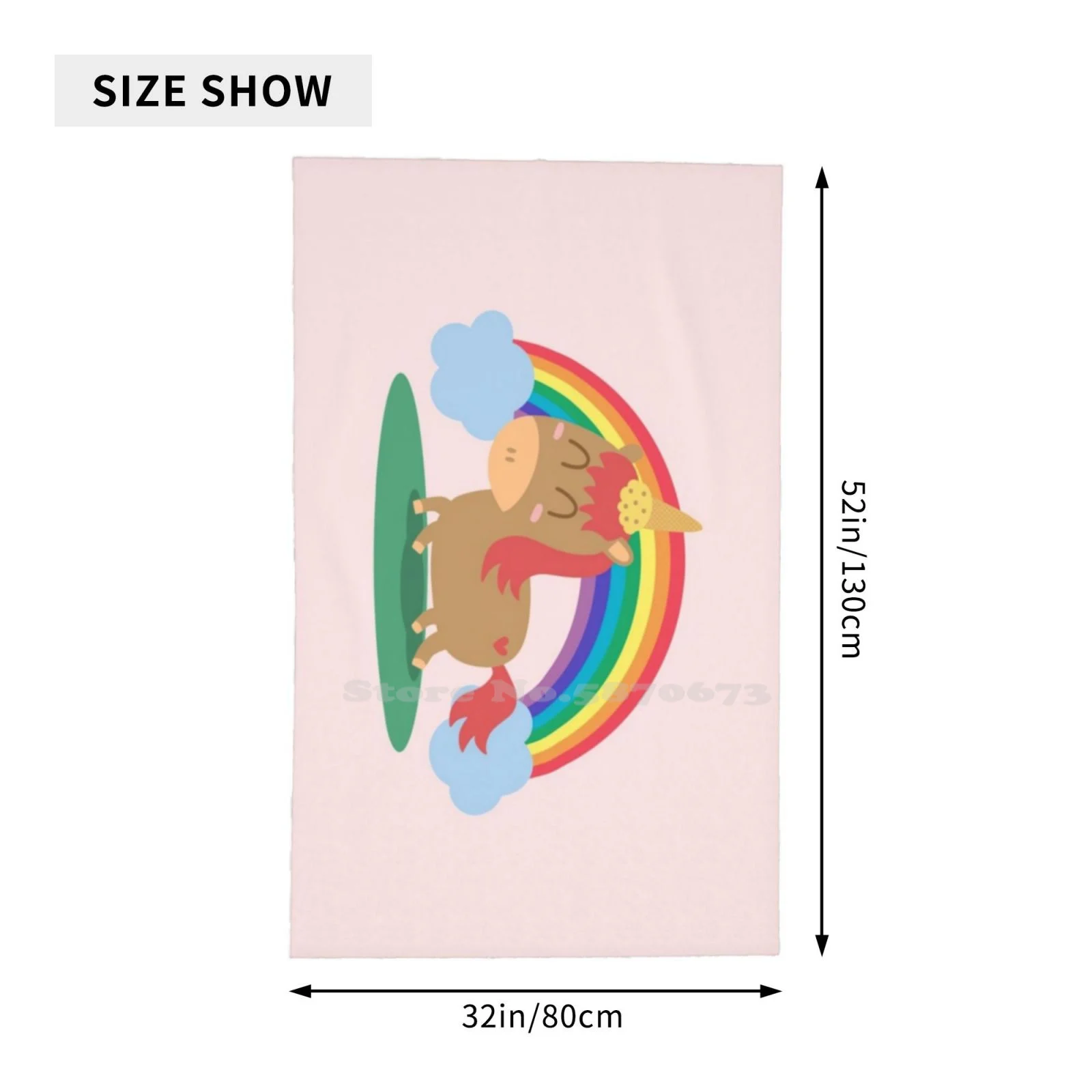 Cute Horse Ice Cream Unicorn Bathroom Swimming School Travel Soft Towels Funny Rainbow Clouds |