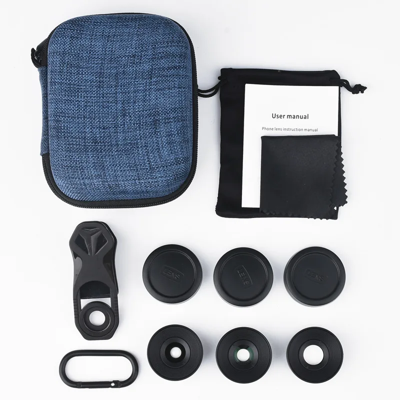 

3in1 Phone Camera Macro Lens Set 1.5X 3.6X 6.0X Mobil Phone Kits No Distortion HD Camera Lenses With Clip For Smartphone iPhone