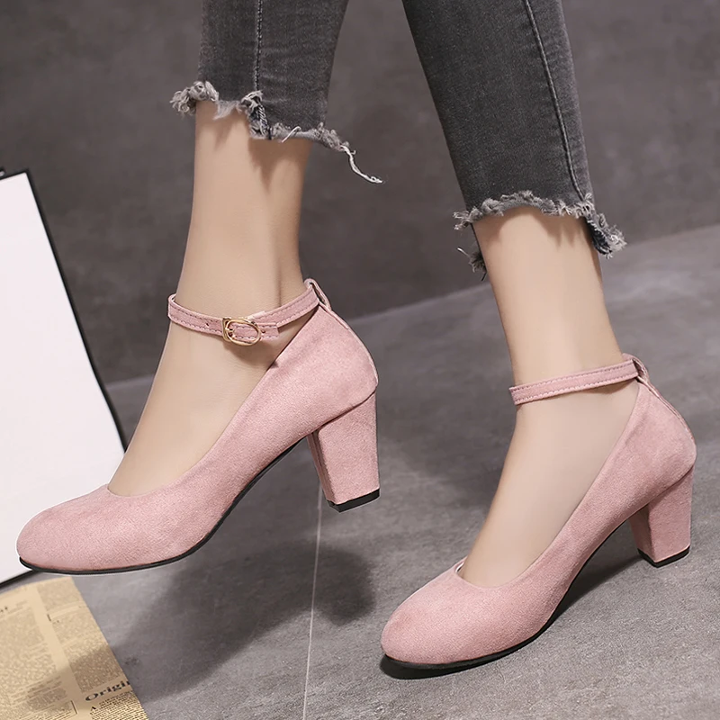 

Women's cute sweet and comfortable spring high heels Women's office ladies casual red comfortable party high heels