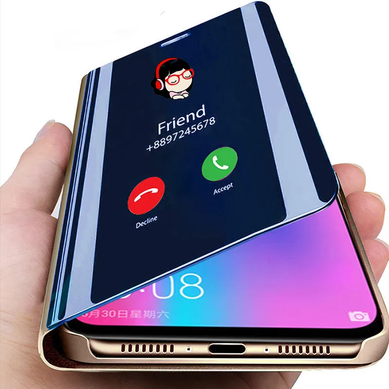 

Luxury Smart Mirror Phone cover For Xiaomi Redmi Note 10pro 6 5 Pro K30 K20 8T 10X 9A 9C 8A 4X Mi 10 9 8 Pro A3 CC9 9 Lite Cover