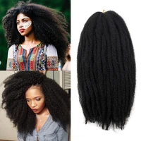 synthetic marley black afro soft hair 18 inchs blue purplered grey brown golden kanekalo marley crochet braids hair pieces