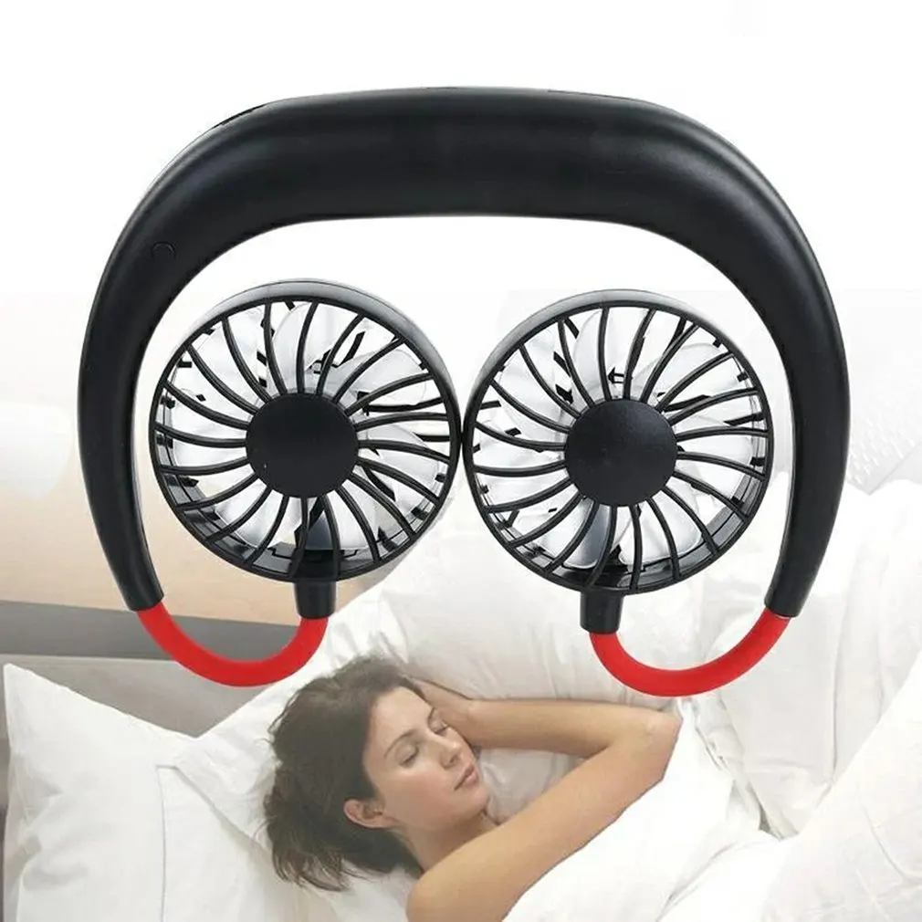 

Wearable Lazy Sports Halter Fan Mini Hanging Neck Fan USB Rechargeable Cover Halter Sports Fan Air Cooler Outdoor