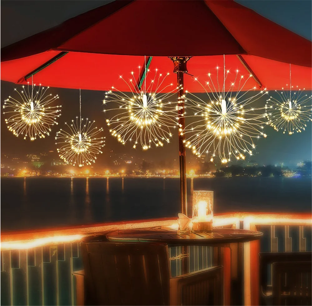Горячее предложение 120/200LED фейерверк Солнечная Гирлянда DIY светильник домашний сад медный провод Светильник Фея Открытый Солнечный питание Рождественская вечеринка Декор