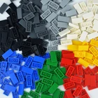 1x2 DIY строительные блоки фигурные кирпичи керамическая плитка образовательные креативные кубики MOC гладкие плоские игрушечные плитки для детей