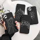 Чехол для телефона с абстрактным изображением простой линии для iPhone 11, 12, 13 Pro, XS MAX, Mini, 8, 7, 6, 6S Plus, X, , SE 2020, XR, черный матовый чехол